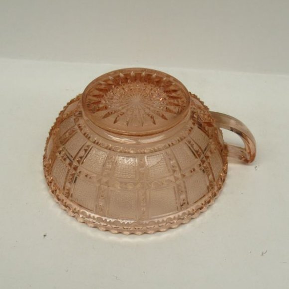 Imperial Depression Glass Pink BEADED BLOCK 5 1/2 Inch One-Handled Bowl - Picture 4 of 5